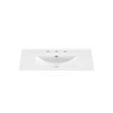 Fienza Delgado Vanity Bench Top 765x365mm (3 Taphole) Top Only Gloss White 75D-T-3