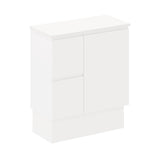 Fienza Siska On Kickboard Cabinet Left Drawers 750mm Satin White 75DFL-CK