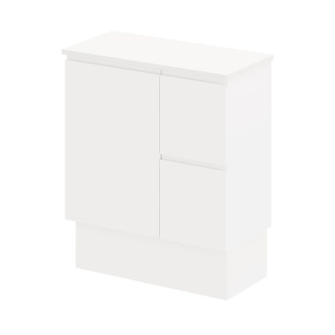 Fienza Siska On Kickboard Cabinet Right Drawers 750mm Satin White 75DFR-CK
