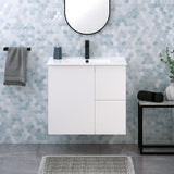 Fienza Siska Wall Hung Cabinet Right Drawers 750mm Satin White 75DFR-C