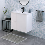 Fienza Siska Wall Hung Cabinet Left Drawers 750mm Satin White 75DFL-C
