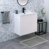 Fienza Siska Wall Hung Cabinet Right Drawers 750mm Satin White 75DFR-C