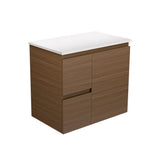 Fienza Edge Walnut Wall Hung Vanity 750mm Left Drawers Walnut 75WAL