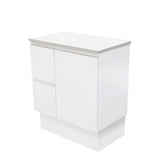 Fienza Fingerpull On Kickboard Cabinet Left Drawers 900mm Satin White (Cabinet Only) 75ZKL