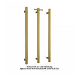 Thermogroup Straight Round Vertical Bar 900x142x100mm (Heated) Brushed Gold VS900HBG