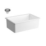 Seima Odessa 760 Ceramic Butler Sink Single Bowl 760x480mm Abovemount/Undermount White Gloss (inc.Stainless Steel Basket Waste) 192422