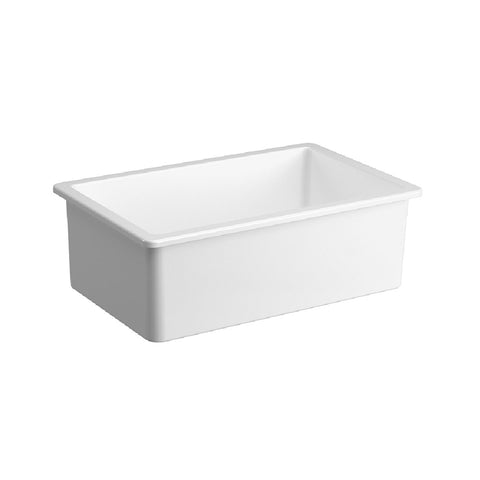 Seima Odessa 760 Ceramic Butler Sink Single Bowl 760x480mm Abovemount/Undermount White Gloss (inc.Gunmetal Basket Waste & Grid) 192512