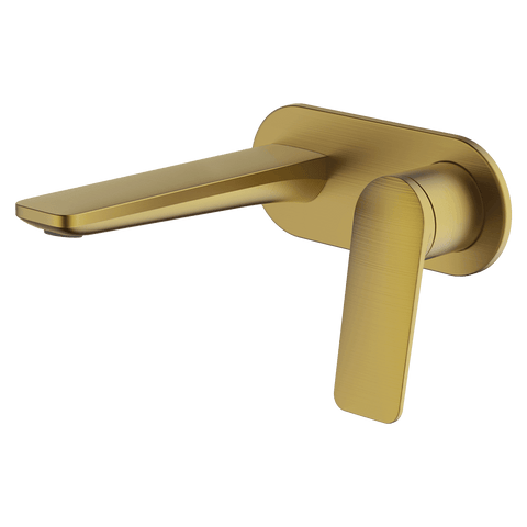 Abey Vela Wall Bath/Basin Spout Set 165mm Brushed Brass 7B-WS165-BB