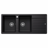 Blanco Legra 8S Sink Double Bowl Left Hand Inset 1160x500mm Silgranit Black 528072