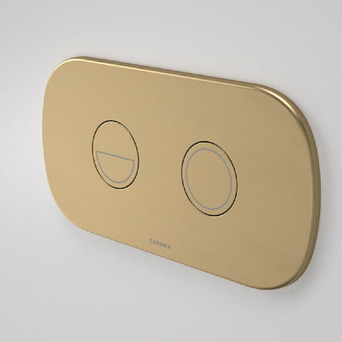 Caroma Contura II Invisi Series II Round DC Dual Flush Button Panel Brushed Brass 848810BB
