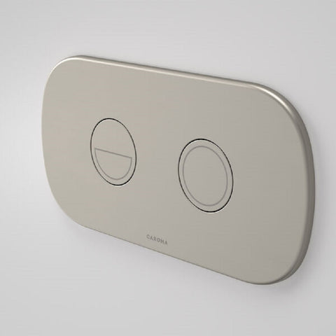 Caroma Contura II Invisi Series II Round DC Dual Flush Button Panel Brushed Nickel 848810BN