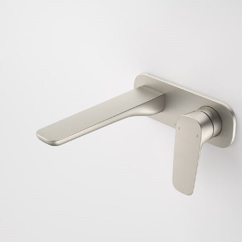 Caroma Contura II Wall Basin/Bath Mixer 180mm Lead Free Brushed Nickel 849051BN6AF