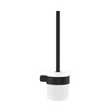 Fienza Empire Slim Toilet Brush & Glass Holder Matte Black 889010B