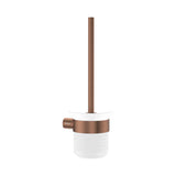 Fienza Empire Slim Toilet Brush & Glass Holder Brushed Copper 889010CO
