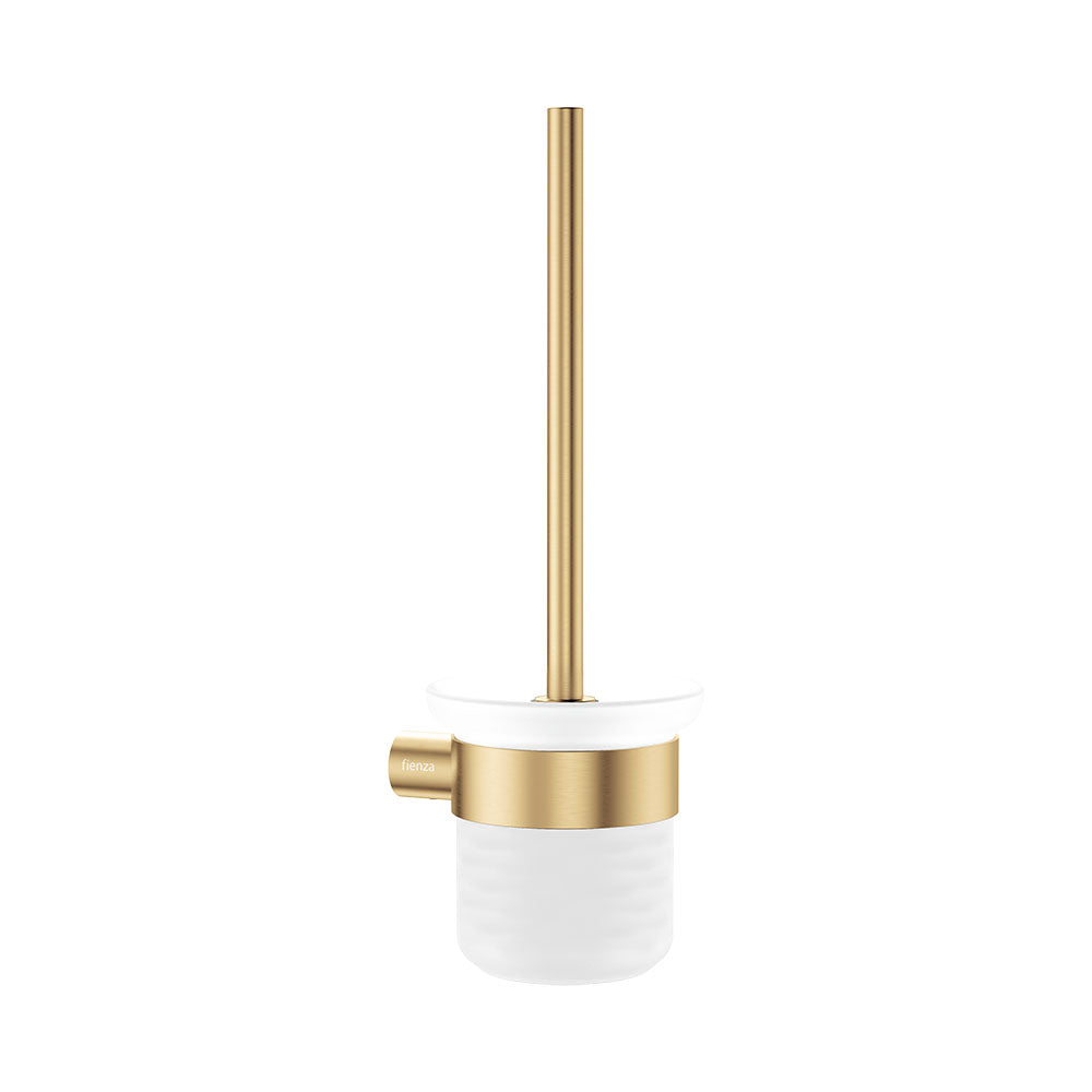 Fienza Empire Slim Toilet Brush & Glass Holder Urban Brass 889010UB
