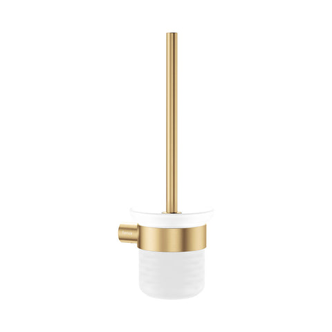 Fienza Empire Slim Toilet Brush & Glass Holder Urban Brass 889010UB