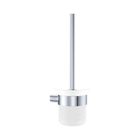 Fienza Empire Slim Toilet Brush & Glass Holder Chrome 889010