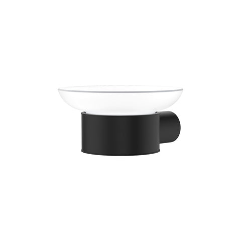 Fienza Empire Slim Soap Holder Glass Dish Matte Black 88906B