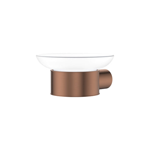 Fienza Empire Slim Soap Holder Glass Dish Brushed Copper 88906CO