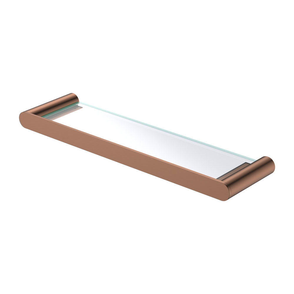 Fienza Empire Slim Shower Shelf Glass Brushed Copper 88907CO