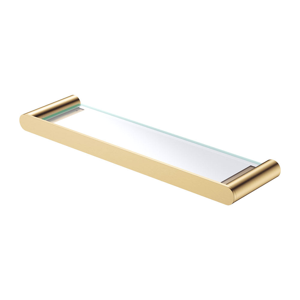 Fienza Empire Slim Shower Shelf Glass Urban Brass 88907UB