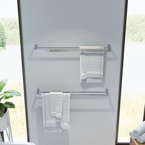 Fienza Empire Slim Double Towel Rail 800mm Chrome 88908800