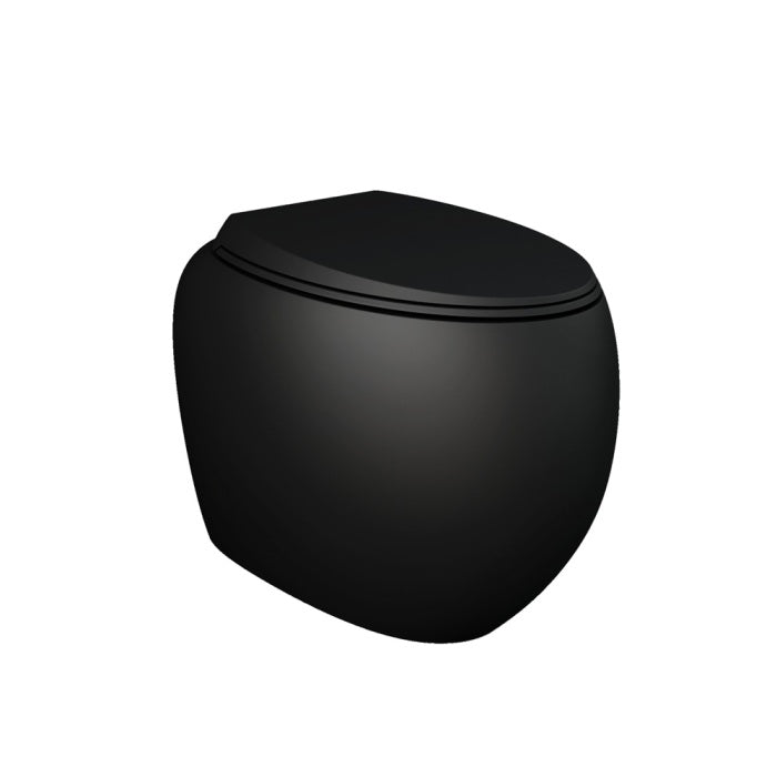 Fienza Rak Cloud Wall Faced Toilet Suite No Button P Trap w/ Geberit Sigma Cistern Matte Black 897550MB