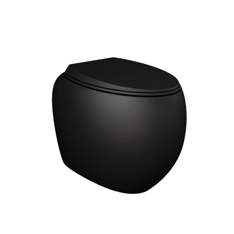 Fienza Rak Cloud Wall Faced Toilet Suite No Button P Trap w/ Geberit Sigma Cistern Matte Black 897550MB