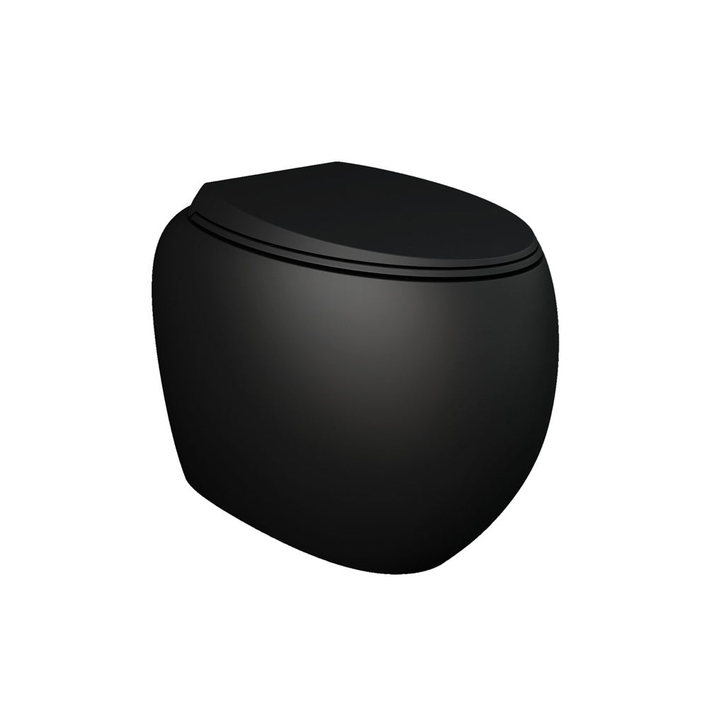 Fienza Rak Cloud Wall Faced Toilet Suite (S Trap) w/ R&T In Wall Cistern (No Button) Matte Black 897750MBA