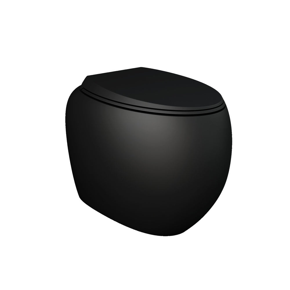 Fienza Rak Cloud Wall Faced In Wall Toilet Suite No Button P Trap Matte Black 897750MB