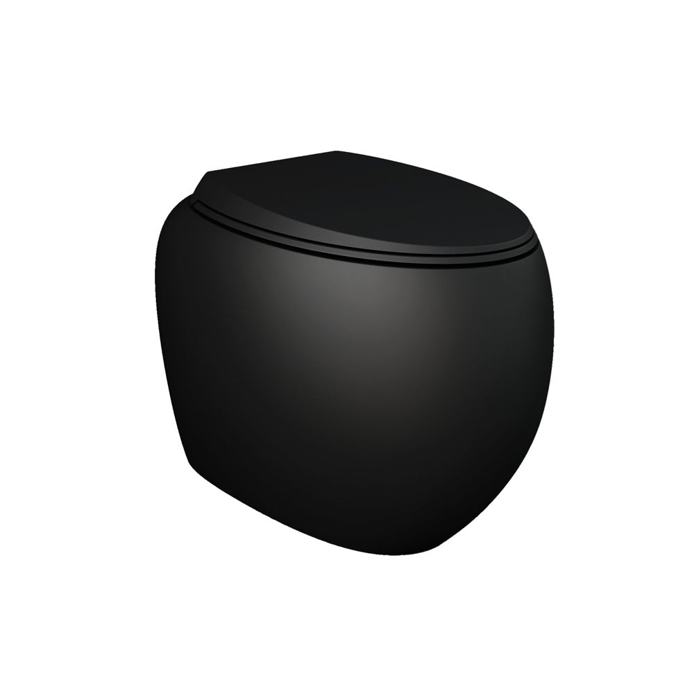 Fienza Rak Cloud Wall Faced Toilet Suite No Button P Trap w/ Viega V-01 Cistern Matte Black 897950MB