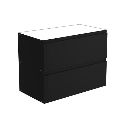 Fienza Amato Wall Hung Base Cabinet Only 900mm Satin Black 90BB-C