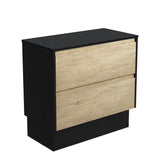 Fienza Amato On Kickboard Vanity 900mm Scandi Oak w/ Satin Black Panels 90BSBK