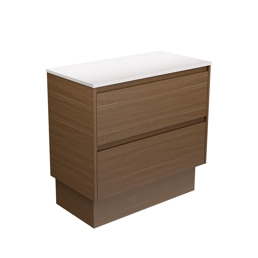 Fienza Amato On Kickboard Vanity 900mm Walnut 90BWAK