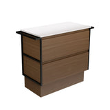 Fienza Amato On Kickboard Vanity 900mm Walnut w/ Matte Black Towel Rails 90BWATK