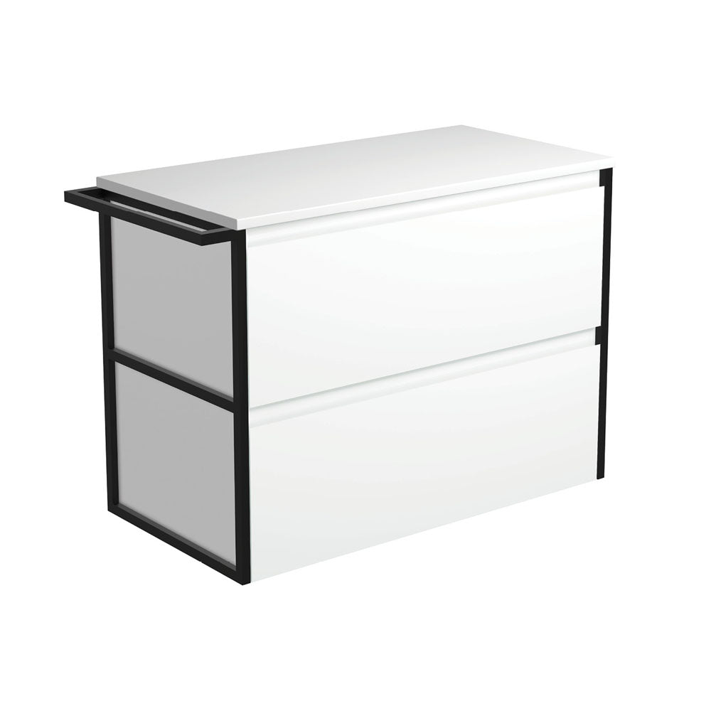 Fienza Amato Wall Hung Vanity 900mm Satin White 90BWFT