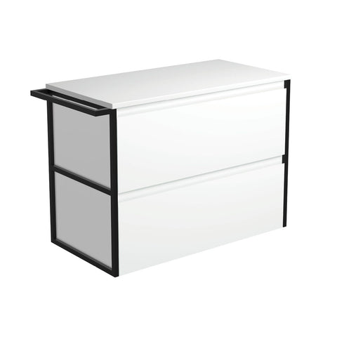 Fienza Amato Wall Hung Vanity 900mm Satin White 90BWFT