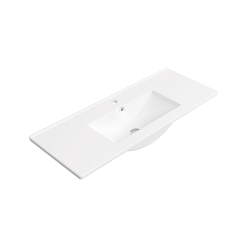 Fienza Delgado Vanity Bench Top 915x360mm (3 Taphole) Top Only Gloss White 90D-T-3