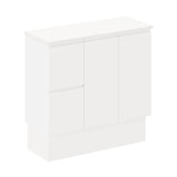 Fienza Siska On Kickboard Cabinet Left Drawers 900mm White 90DFL-CK