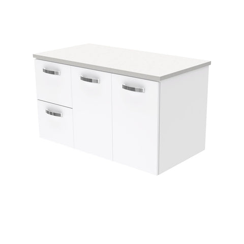 Fienza Unicab Wall Hung Vanity Left Drawers 900mm White 90JL