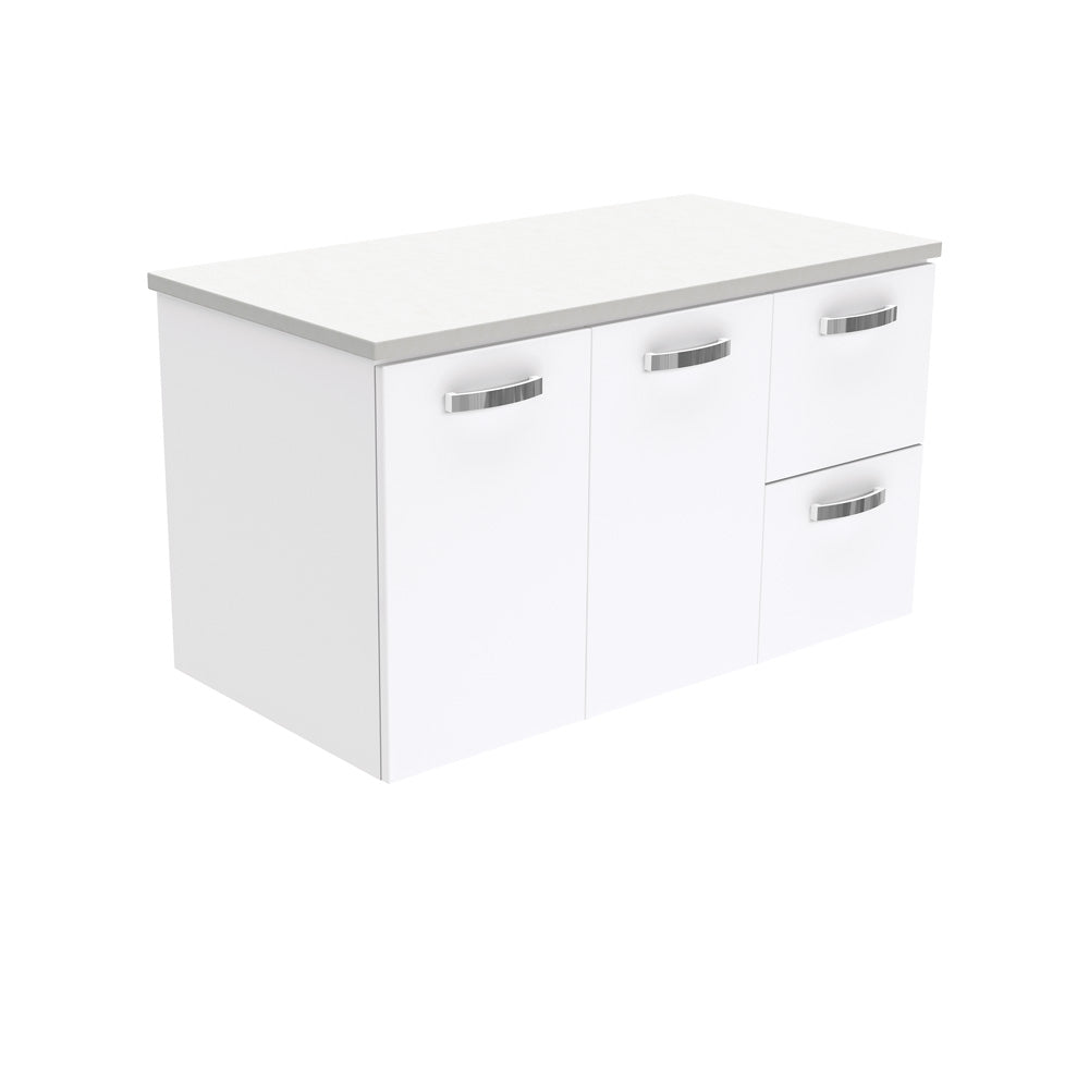 Fienza Unicab Wall Hung Vanity Right Drawers 900mm White 90JR