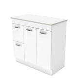 Fienza Unicab On Kickboard Vanity Left Drawers 900mm White 90NKWL