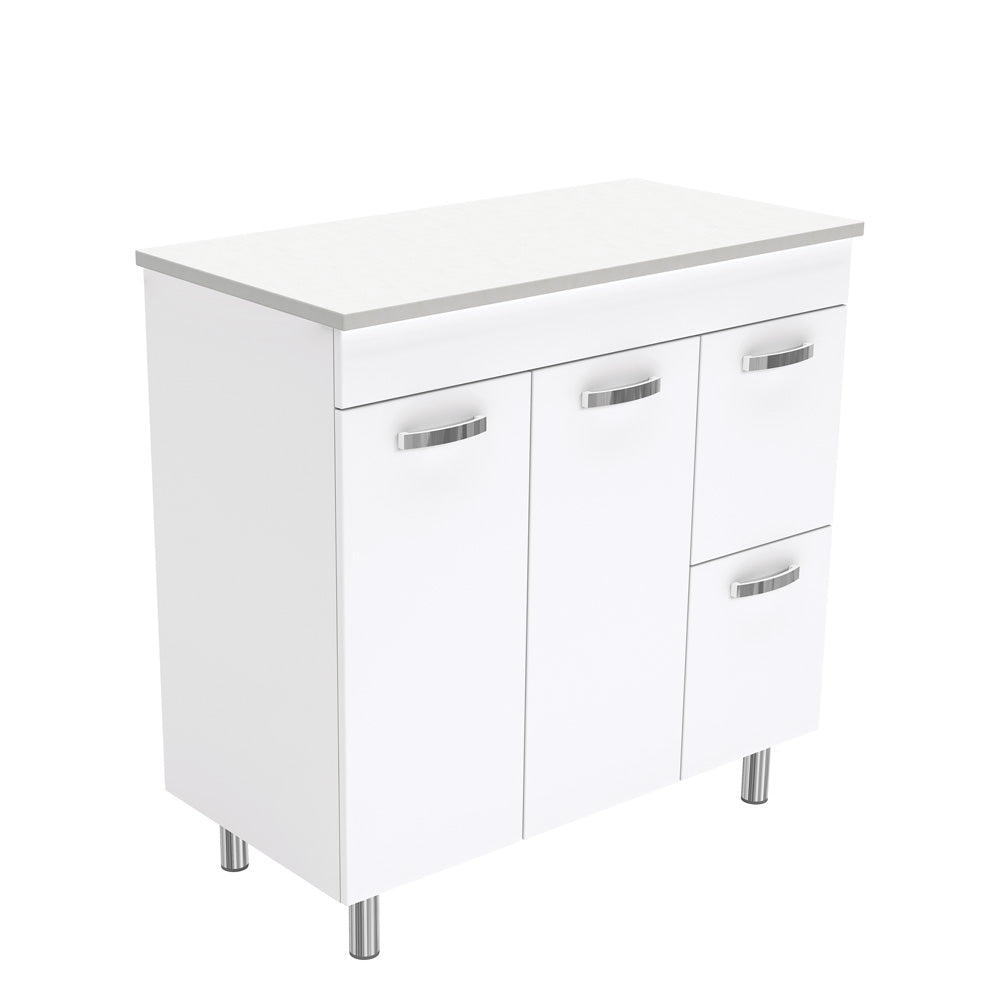 Fienza Unicab On Legs Vanity Right Drawers 900mm White 90NLWR