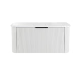 Fienza Minka Curved Wall Hung Cabinet 900mm Satin White 90UW-C