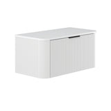 Fienza Minka Curved Wall Hung Cabinet 900mm Satin White 90UW-C