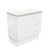 Fienza Fingerpull On Kickboard Cabinet Right Drawers 900mm Satin White 90ZKR