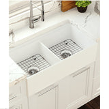 Seima Odessa 922 Ceramic Butler Sink Double Bowl 915x485mm Workstation White Gloss (inc.Black Basket Waste & Grid) 192537