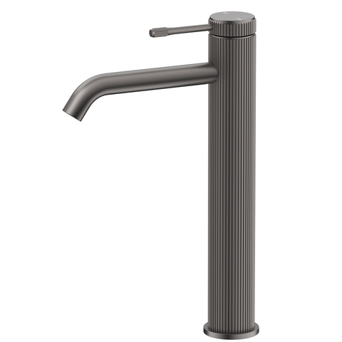 Bella Vista Mica Fluted Tall Basin Mixer Gunmetal BMC-6-TALL-NR-GM
