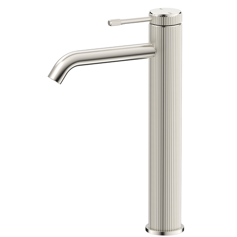 Bella Vista Mica Fluted Tall Basin Mixer Brushed Nickel BMC-6-TALL-NR-BN