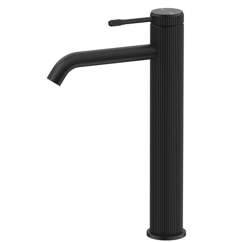 Bella Vista Mica Fluted Tall Basin Mixer Black BMC-6-TALL-NR-BLK